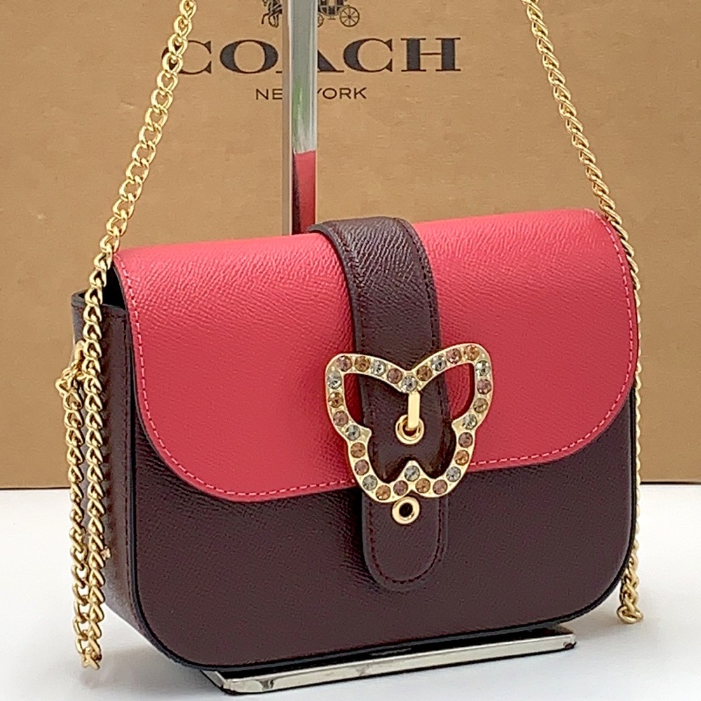 COACH Womens Gemma Crossbody In Colorblock Leather Color: Strawberry Haz…